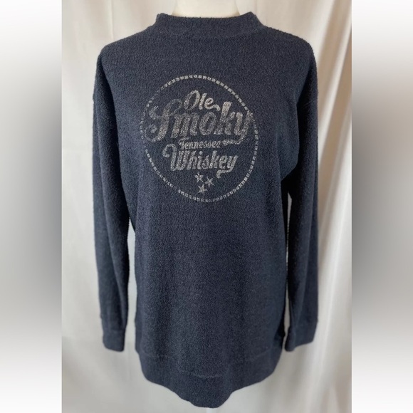 Ole Smoky Whiskey Long Sleeve Crewneck Nub Relaxed Fit Sweatshirt Navy Women’s S - Picture 1 of 14